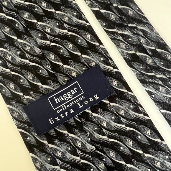HAGGAR 100% Imported Silk Extra Long Tie EUC - Picture 2 of 3
